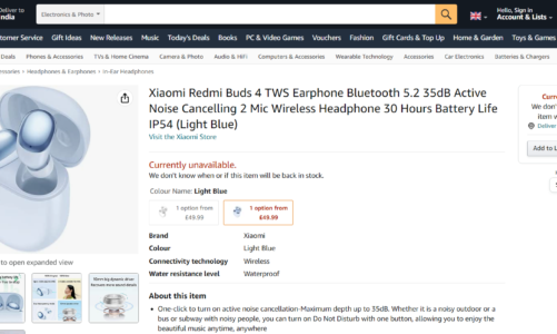 Цены на Redmi Buds 4 и Redmi Buds 4 Pro в Великобритании просочились через ранний листинг Amazon
