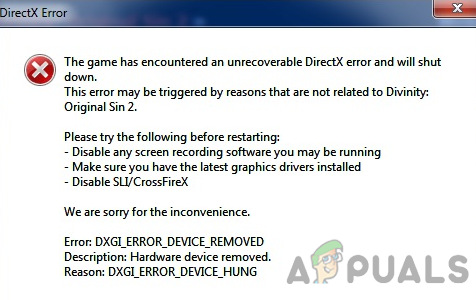 Как исправить ошибку DirectX в Divinity Original Sin 2?