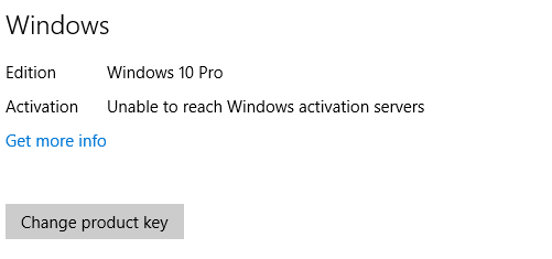 Устранение: Невозможно связаться с серверами активации Windows Windows 10