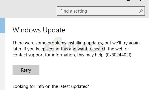Устранение ошибки Windows Update Error 0x8024402f