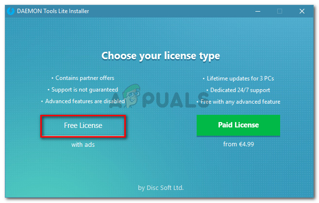 Установка Daemon tools FREE