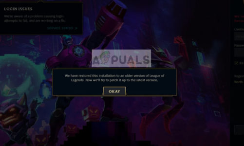 Исправление: возникла проблема с патчем League of Legends Loop