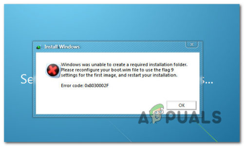 Исправьте ‘Код ошибки: 0x8030002F’ при установке Windows