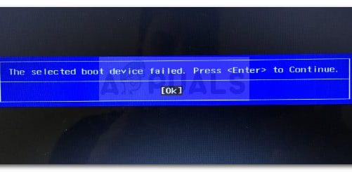 Устранение: “Выбранное загрузочное устройство не удалось” ошибка в Windows?