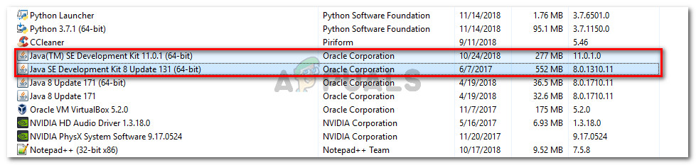 Деинсталляция Java Development Kit