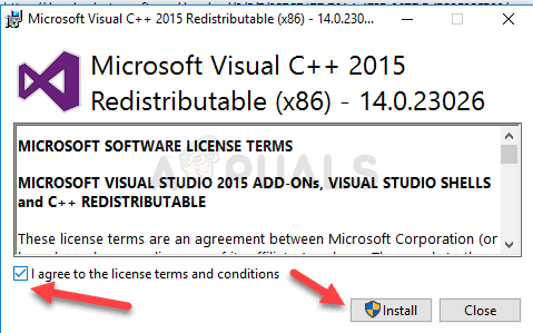 Установка Visual C++ Redistributable