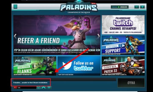 Исправление: Paladins не может найти установку Steam