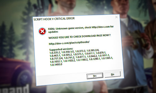 Исправление: Критическая ошибка Script Hook V в Grand Theft Auto V
