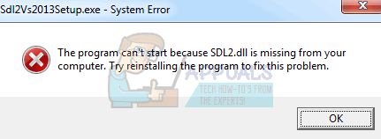 Устранение: SDL2.DLL отсутствует