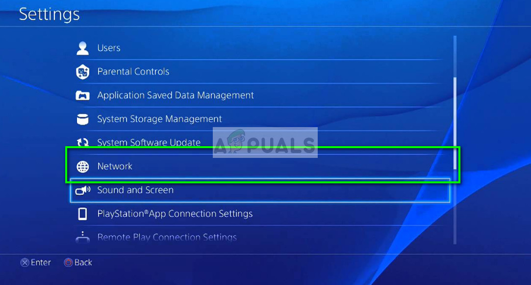 Настройки сети в консоли PS4